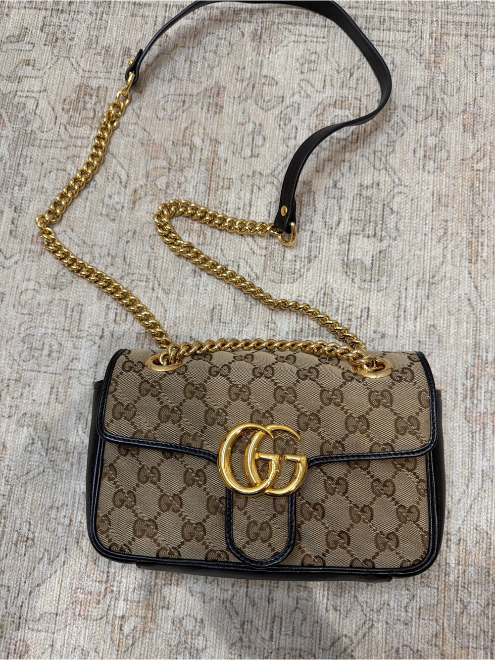 Gucci Beige Brown GG MarmontCanvas